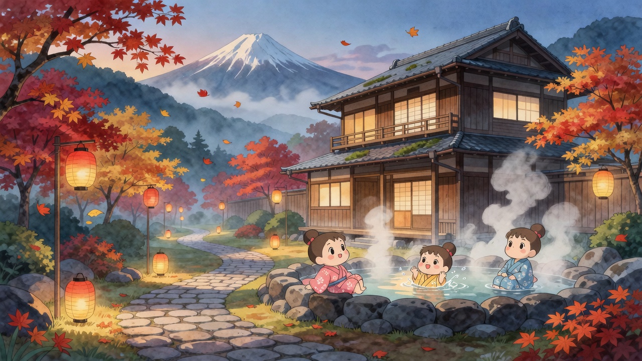 Onsen ryokan in Hakone mountains