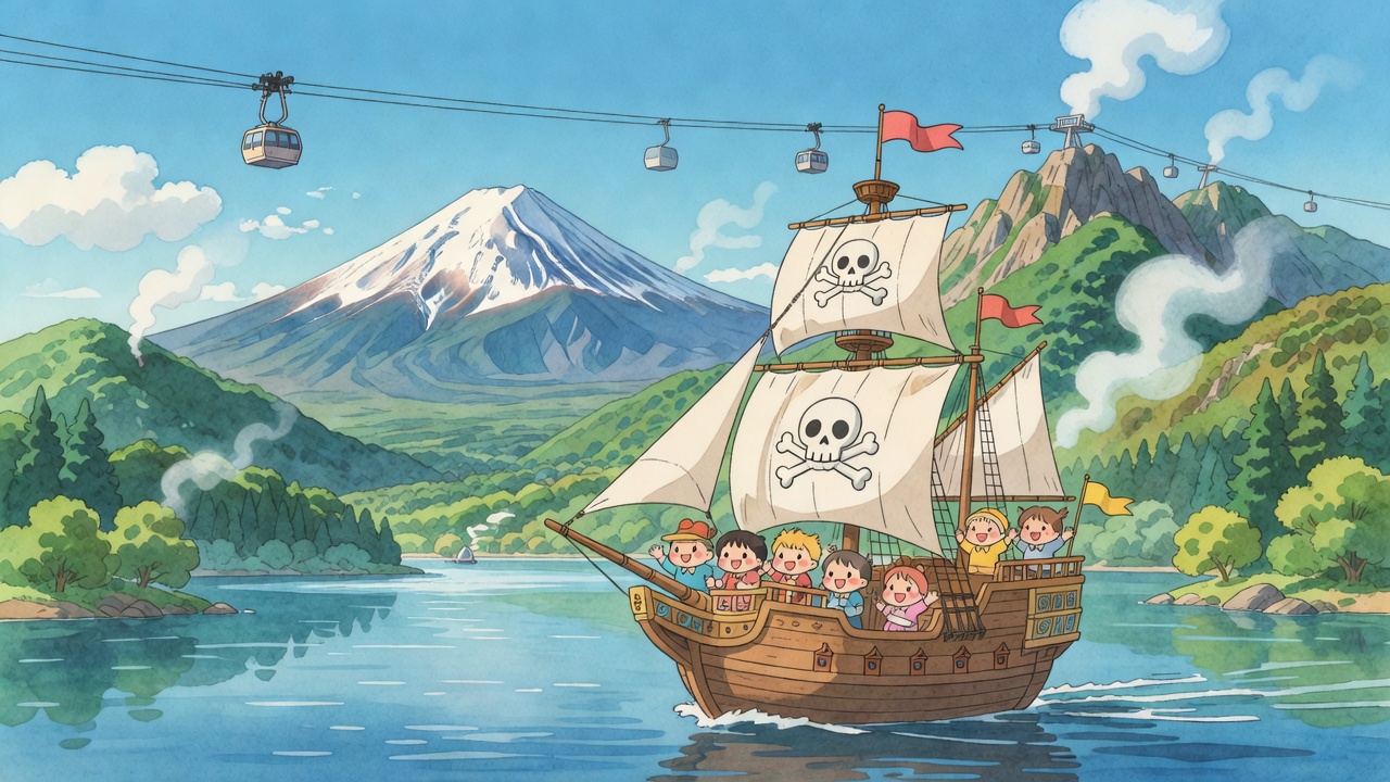 Hakone sightseeing loop — pirate ship on Lake Ashi